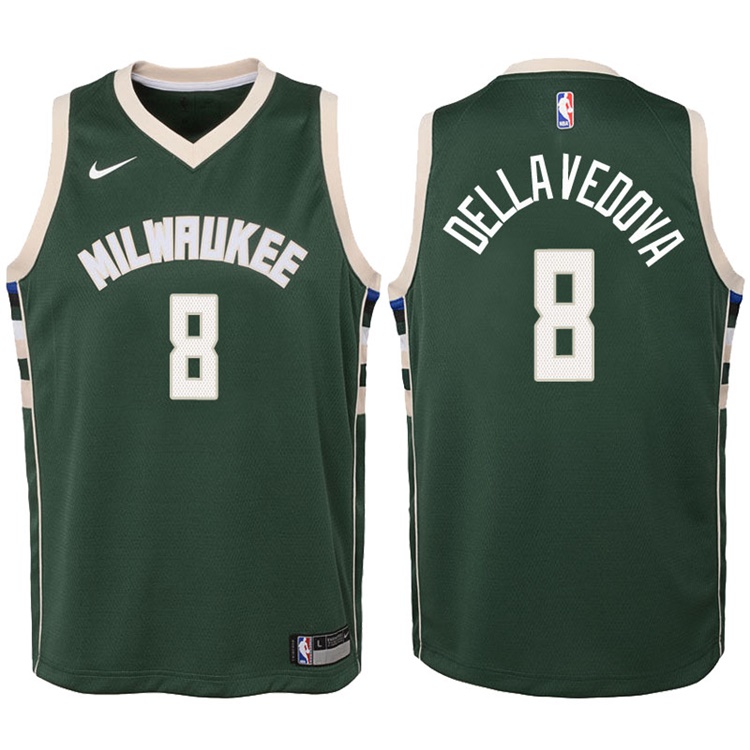 Youth 2017-18 Season Matthew Dellavedova Milwaukee Bucks #8 Icon Green Swingman Jersey