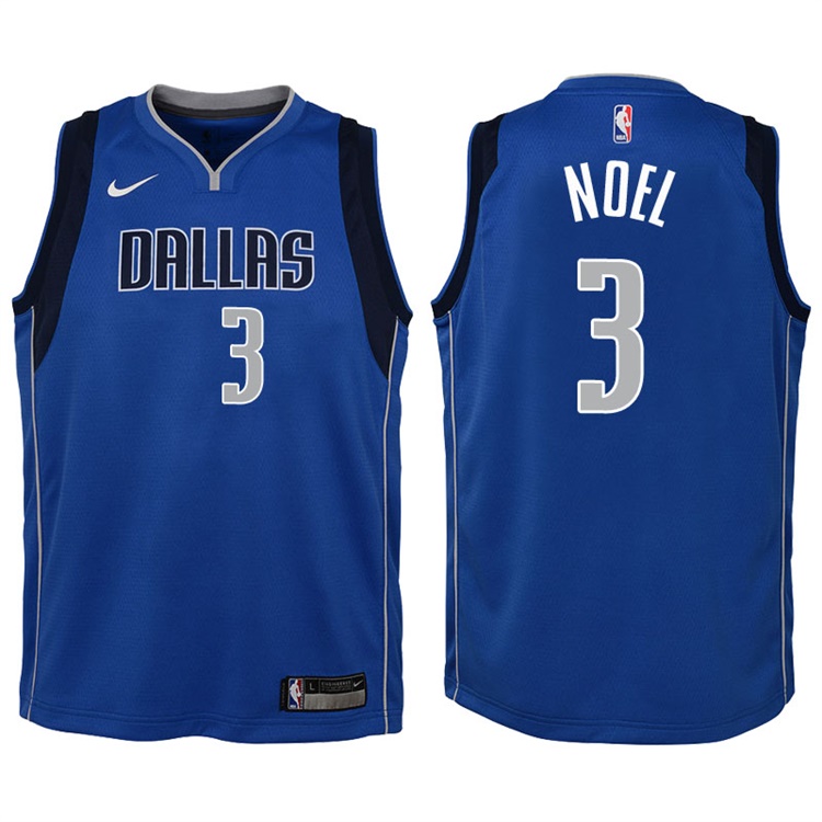 Youth 2017-18 Season Nerlens Noel Dallas Mavericks #3 Icon Blue Swingman Jersey