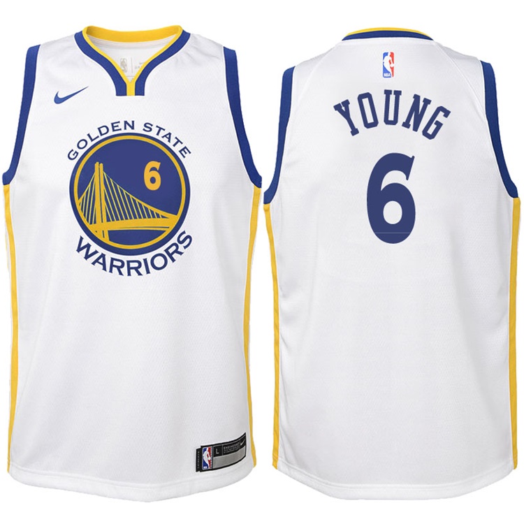 Youth 2017-18 Season Nick Young Golden State Warriors #6 Association White Swingman Jersey Youth 2017-18 Season Nick Young Golden State Warriors #6 Association White Swingman Jersey