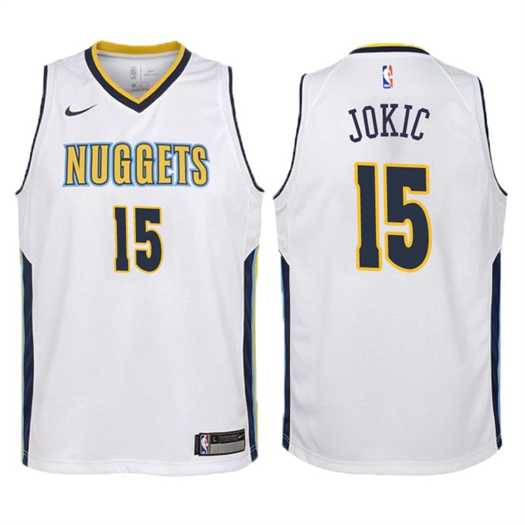 Youth 2017-18 Season Nikola Jokic Denver Nuggets #15 Association White Swingman Jersey Youth 2017-18 Season Nikola Jokic Denver Nuggets #15 Association White Swingman Jersey