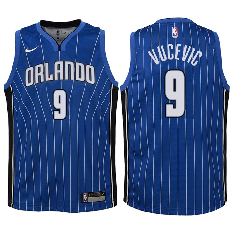 Youth 2017-18 Season Nikola Vucevic Orlando Magic #9 Icon Blue Swingman Jersey