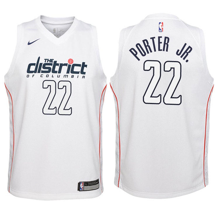 Youth 2017-18 Season Otto Porter Jr. Washington Wizards #22 City Edition White Swingman Jersey