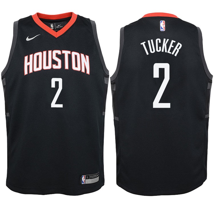 Youth 2017-18 Season P.J. Tucker Houston Rockets #2 City Edition Black Swingman Jersey