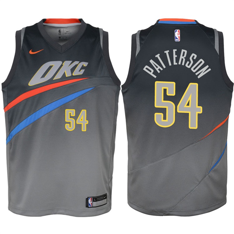 Youth 2017-18 Season Patrick Patterson Oklahoma City Thunder #54 City Edition Gray Swingman Jersey
