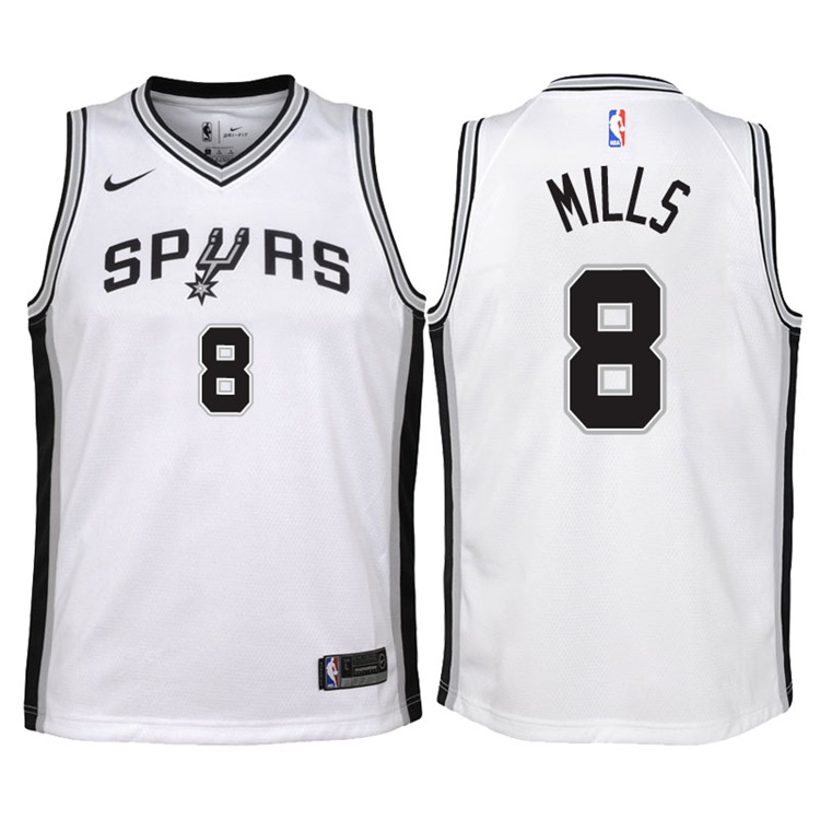 Youth 2017-18 Season Patty Mills San Antonio Spurs #8 Association White Swingman Jersey