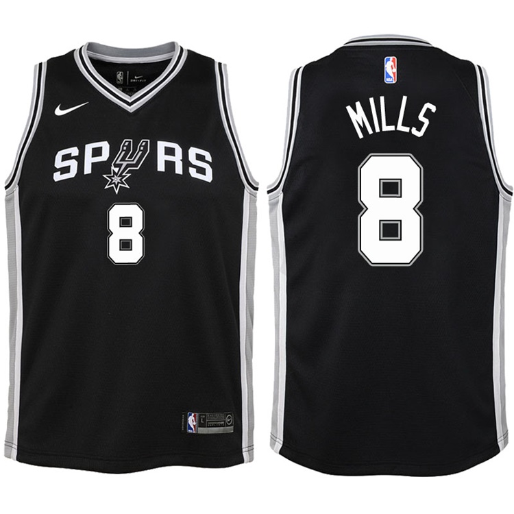 Youth 2017-18 Season Patty Mills San Antonio Spurs #8 Icon Black Swingman Jersey