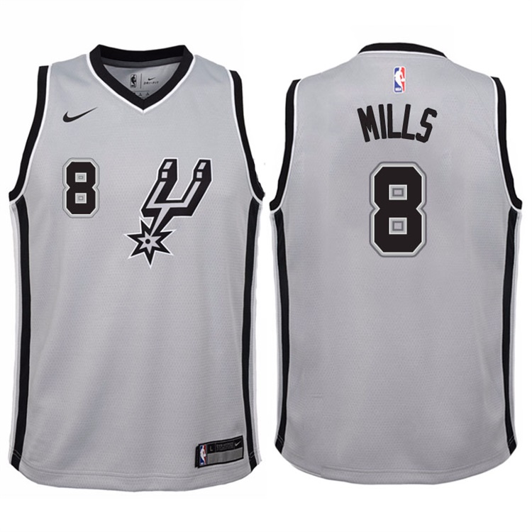 Youth 2017-18 Season Patty Mills San Antonio Spurs #8 Statement Gray Swingman Jersey