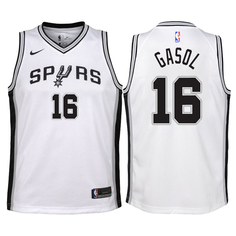 Youth 2017-18 Season Pau Gasol San Antonio Spurs #16 Association White Swingman Jersey