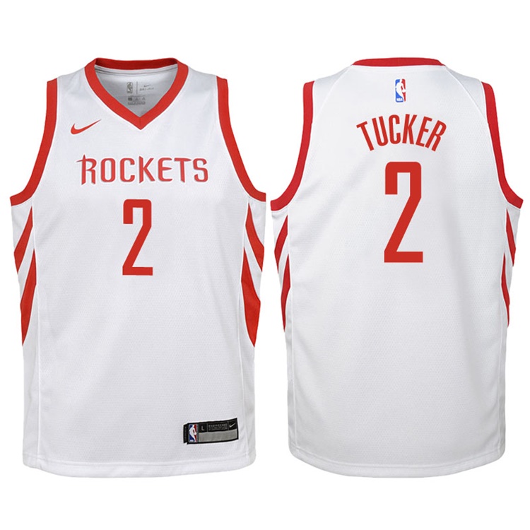 Youth 2017-18 Season P.J. Tucker Houston Rockets #2 Association White Swingman Jersey