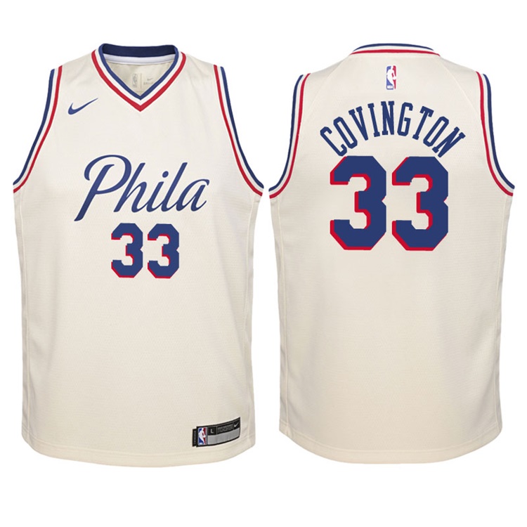 Youth 2017-18 Season Robert Covington Philadelphia 76ers #33 City Edition Cream Swingman Jersey Youth 2017-18 Season Robert Covington Philadelphia 76ers #33 City Edition Cream Swingman Jersey