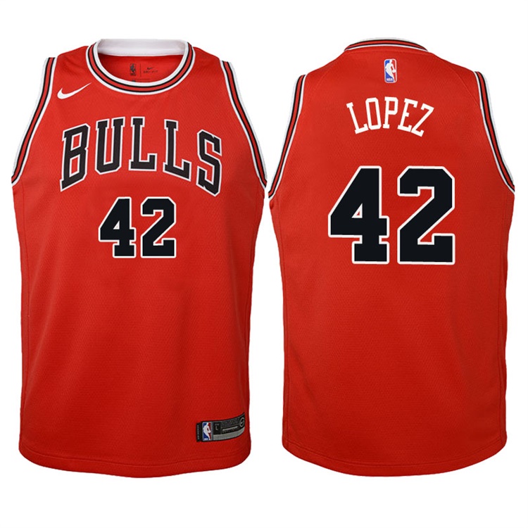 Youth 2017-18 Season Robin Lopez Chicago Bulls #42 Icon Red Swingman Jersey