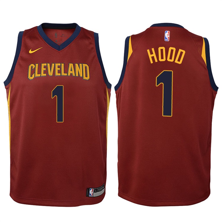 Youth 2017-18 Season Rodney Hood Cleveland Cavaliers #1 Icon Wine Swingman Jersey