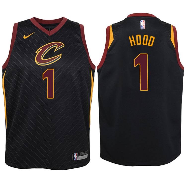 Youth 2017-18 Season Rodney Hood Cleveland Cavaliers #1 Statement Black Swingman Jersey