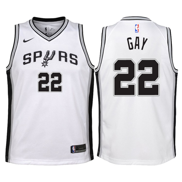 Youth 2017-18 Season Rudy Gay San Antonio Spurs #22 Association White Swingman Jersey
