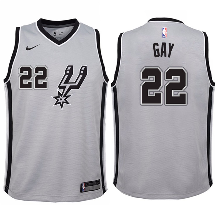 Youth 2017-18 Season Rudy Gay San Antonio Spurs #22 Statement Gray Swingman Jersey