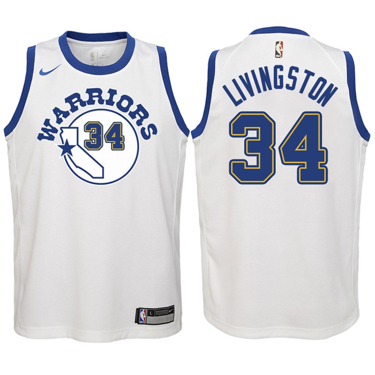 Youth 2017-18 Season Shaun Livingston Golden State Warriors #34 Classic Edition White Swingman Jersey