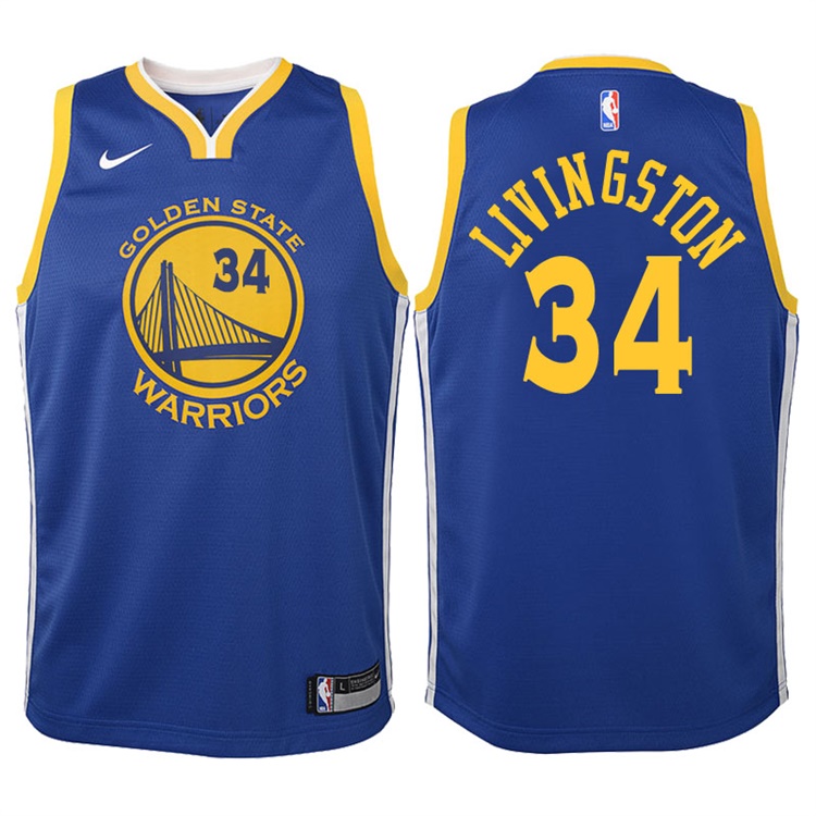 Youth 2017-18 Season Shaun Livingston Golden State Warriors #34 Icon Royal Swingman Jersey