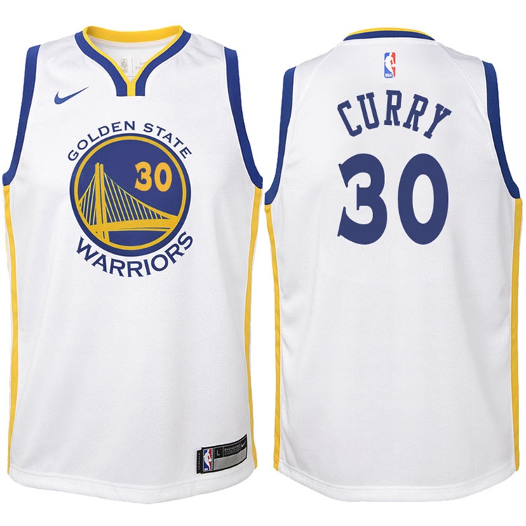 Youth 2017-18 Season Stephen Curry Golden State Warriors #30 Association White Swingman Jersey Youth 2017-18 Season Stephen Curry Golden State Warriors #30 Association White Swingman Jersey