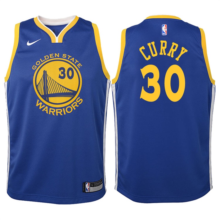 Youth 2017-18 Season Stephen Curry Golden State Warriors #30 Icon Royal Swingman Jersey