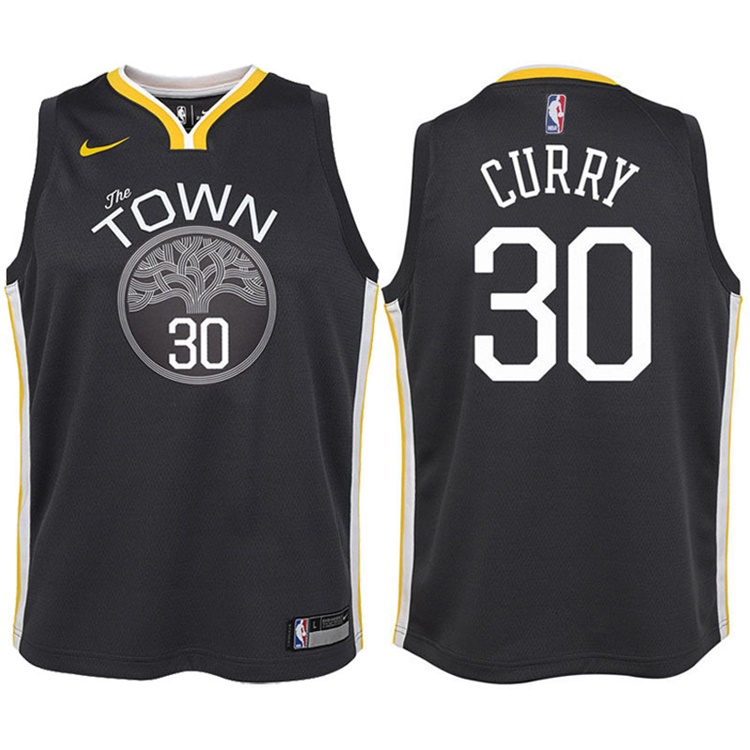 Youth 2017-18 Season Stephen Curry Golden State Warriors #30 Statement Gray Swingman Jersey