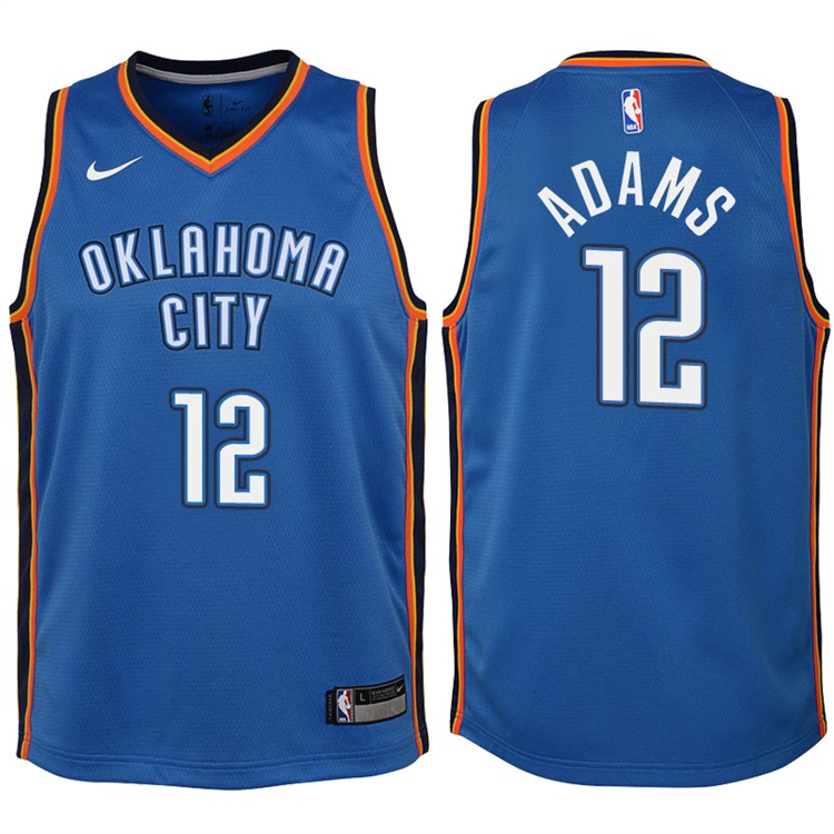 Youth 2017-18 Season Steven Adams Oklahoma City Thunder #12 Icon Blue Swingman Jersey