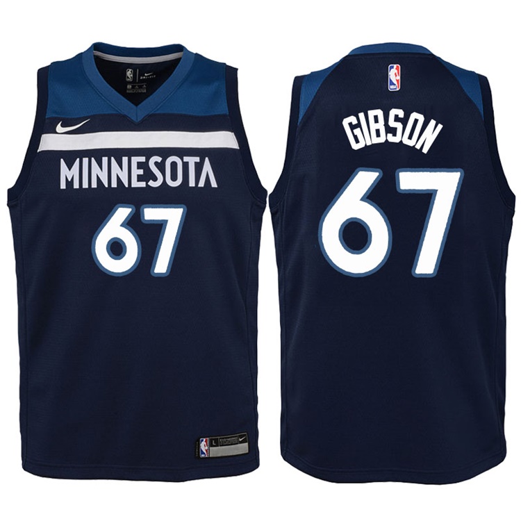 Youth 2017-18 Season Taj Gibson Minnesota Timberwolves #67 Icon Navy Swingman Jersey
