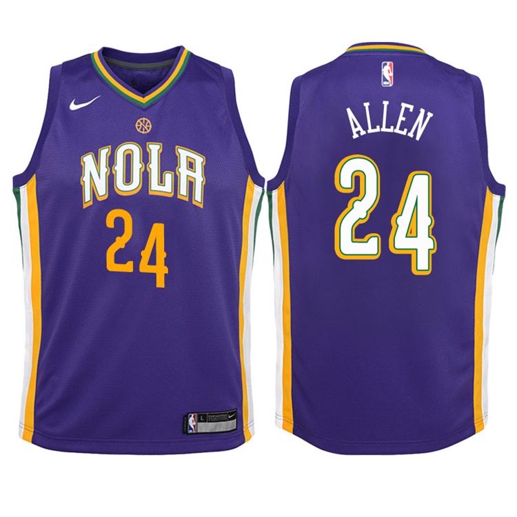 Youth 2017-18 Season Tony Allen New Orleans Pelicans #24 City Edition Purple Swingman Jersey