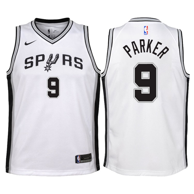 Youth 2017-18 Season Tony Parker San Antonio Spurs #9 Association White Swingman Jersey
