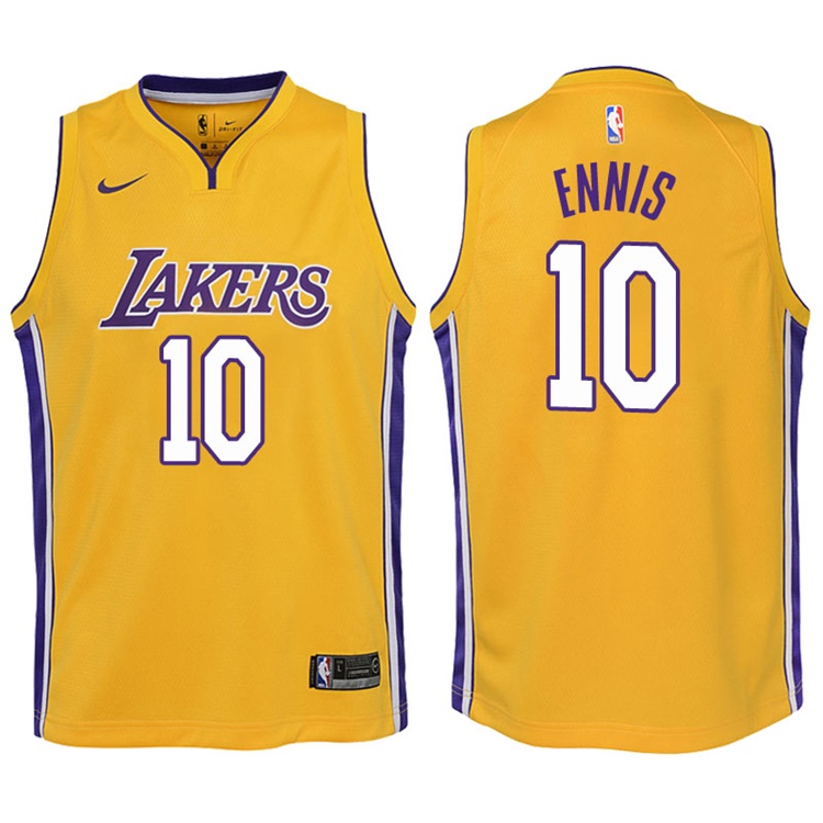 Youth 2017-18 Season Tyler Ennis Los Angeles Lakers #10 Icon Yellow Swingman Jersey