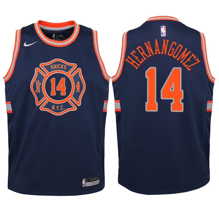 Youth 2017-18 Season Willy Hernangomez New York Knicks #14 City Edition Navy Swingman Jersey