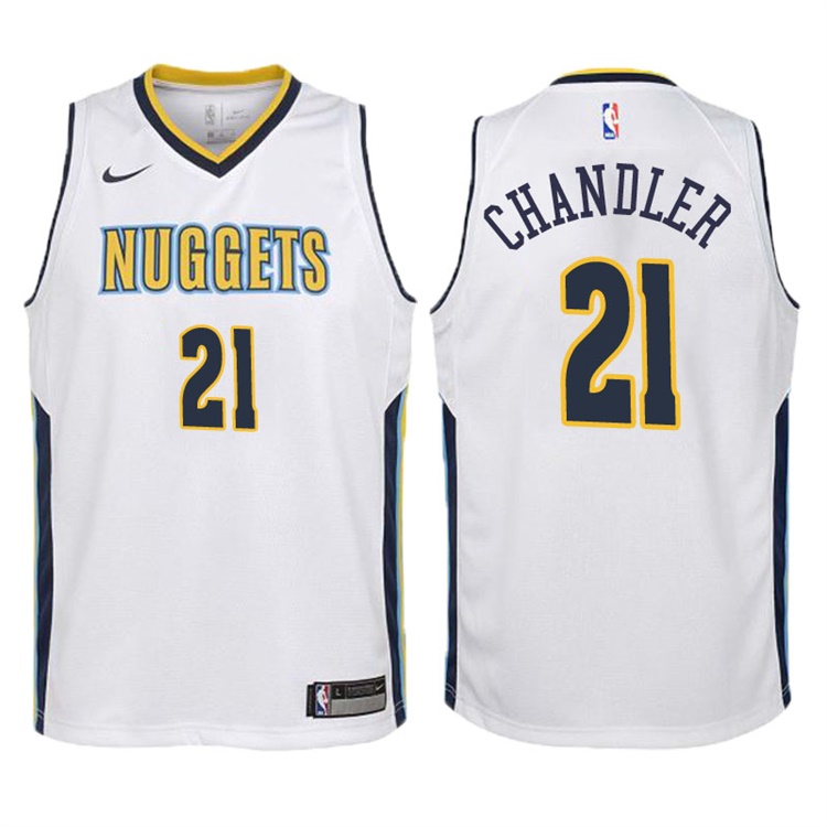 Youth 2017-18 Season Wilson Chandler Denver Nuggets #21 Association White Swingman Jersey Youth 2017-18 Season Wilson Chandler Denver Nuggets #21 Association White Swingman Jersey