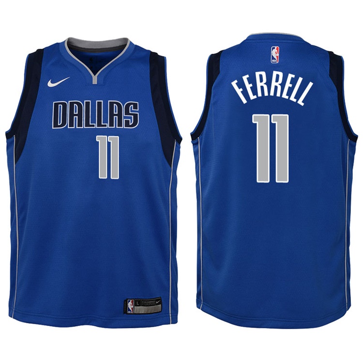 Youth 2017-18 Season Yogi Ferrell Dallas Mavericks #11 Icon Blue Swingman Jersey