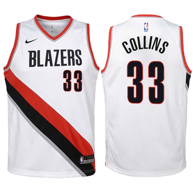 Youth 2017-18 Season Zach Collins Portland Trail Blazers #33 Association White Swingman Jersey Youth 2017-18 Season Zach Collins Portland Trail Blazers #33 Association White Swingman Jersey