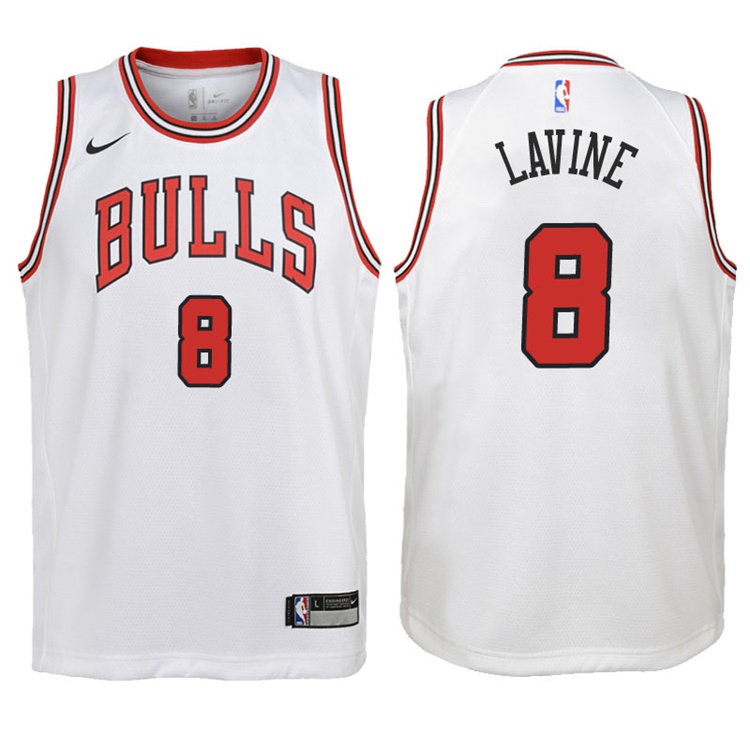 Youth 2017-18 Season Zach LaVine Chicago Bulls #8 Association White Swingman Jersey Youth 2017-18 Season Zach LaVine Chicago Bulls #8 Association White Swingman Jersey