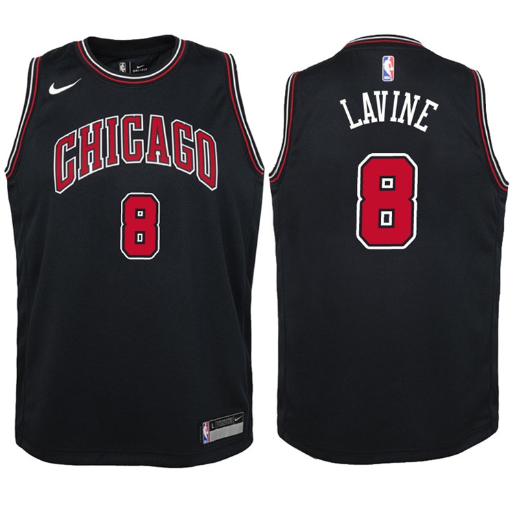Youth 2017-18 Season Zach LaVine Chicago Bulls #8 Statement Black Swingman Jersey Youth 2017-18 Season Zach LaVine Chicago Bulls #8 Statement Black Swingman Jersey