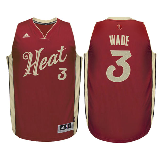 Youth Miami Heat #3 Dwyane Wade 2015 Christmas Red Jersey