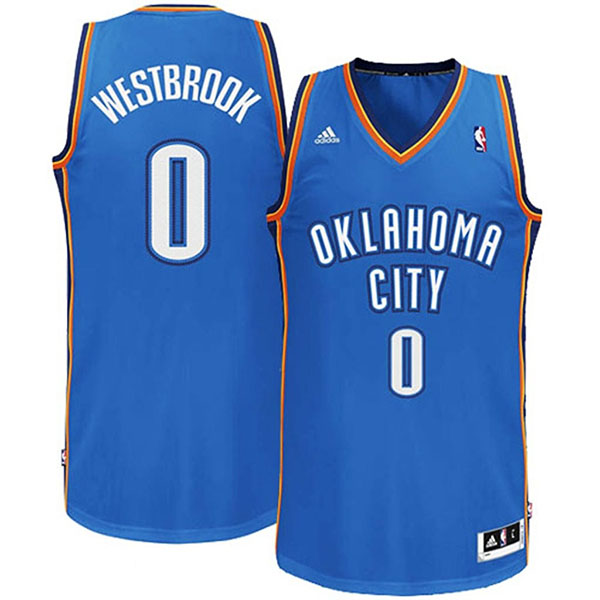 Youth Russell Westbrook Oklahoma City Thunder #0 Revolution 30 Swingman Road Royal Blue Jersey