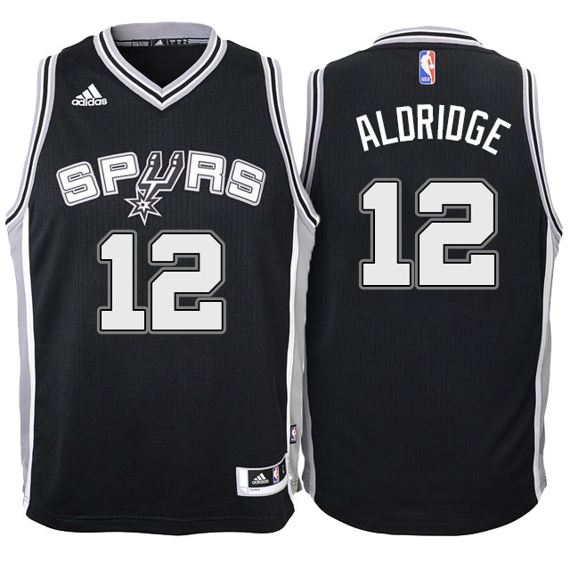 Youth LaMarcus Aldridge San Antonio Spurs #12 New Swingman Road Black Jersey