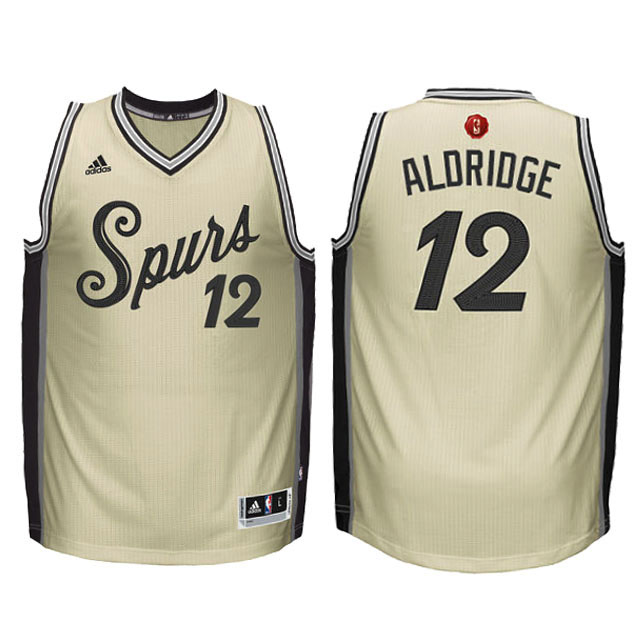 Youth San Antonio Spurs #12 LaMarcus Aldridge 2015 Christmas Cream Jersey