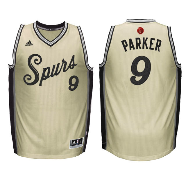 Youth San Antonio Spurs #9 Tonny Parker 2015 Christmas Cream Jersey