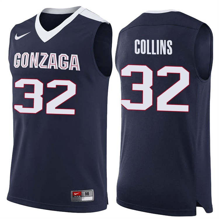 Zach Collins NCAA Gonzaga Bulldogs #32 Navy Basketball Jersey Zach Collins NCAA Gonzaga Bulldogs #32 Navy Basketball Jersey