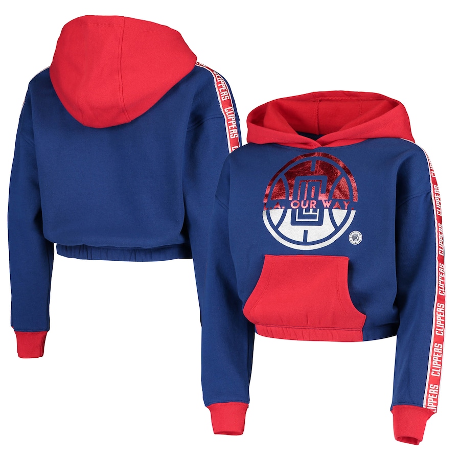 Girls Youth Boys LA Clippers Royal Taking Charge Taped Pullover Hoodie