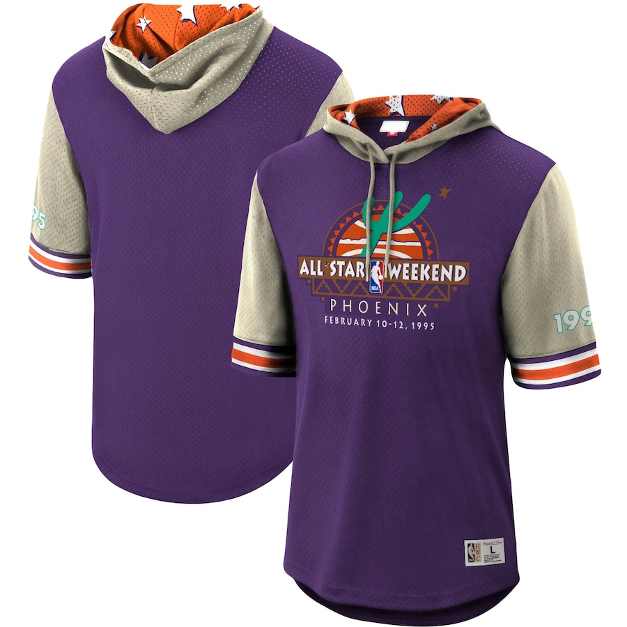 Men's 1995 NBA All-Star Weekend Mitchell & Ness Purple Hardwood Classics Mesh Pullover Hoodie