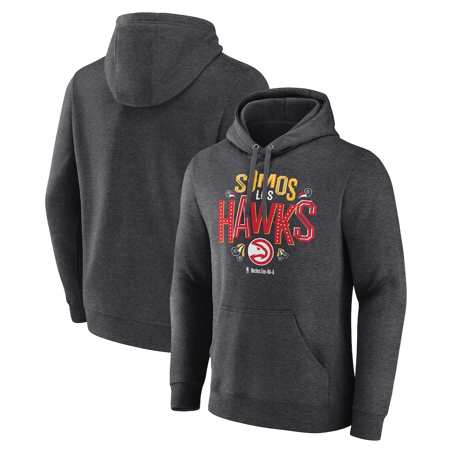 Men's Atlanta Hawks Charcoal Noches Ene-Be-A Pullover Hoodie Men's Atlanta Hawks Charcoal Noches Ene-Be-A Pullover Hoodie