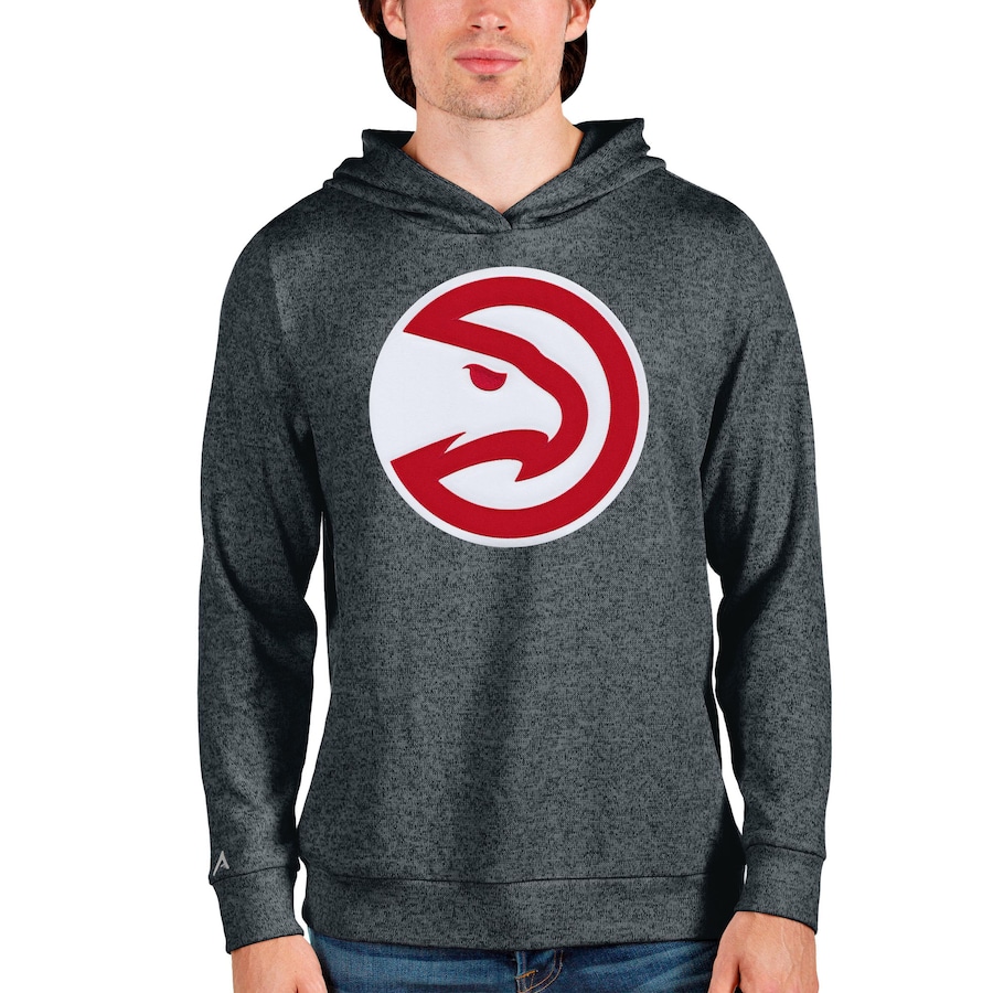 Men's Atlanta Hawks Antigua Charcoal Logo Absolute Pullover Hoodie