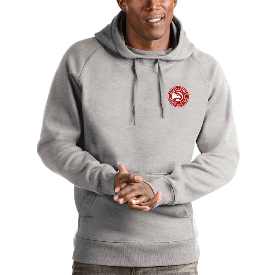 Men's Atlanta Hawks Antigua Charcoal Victory Pullover Hoodie Men's Atlanta Hawks Antigua Charcoal Victory Pullover Hoodie