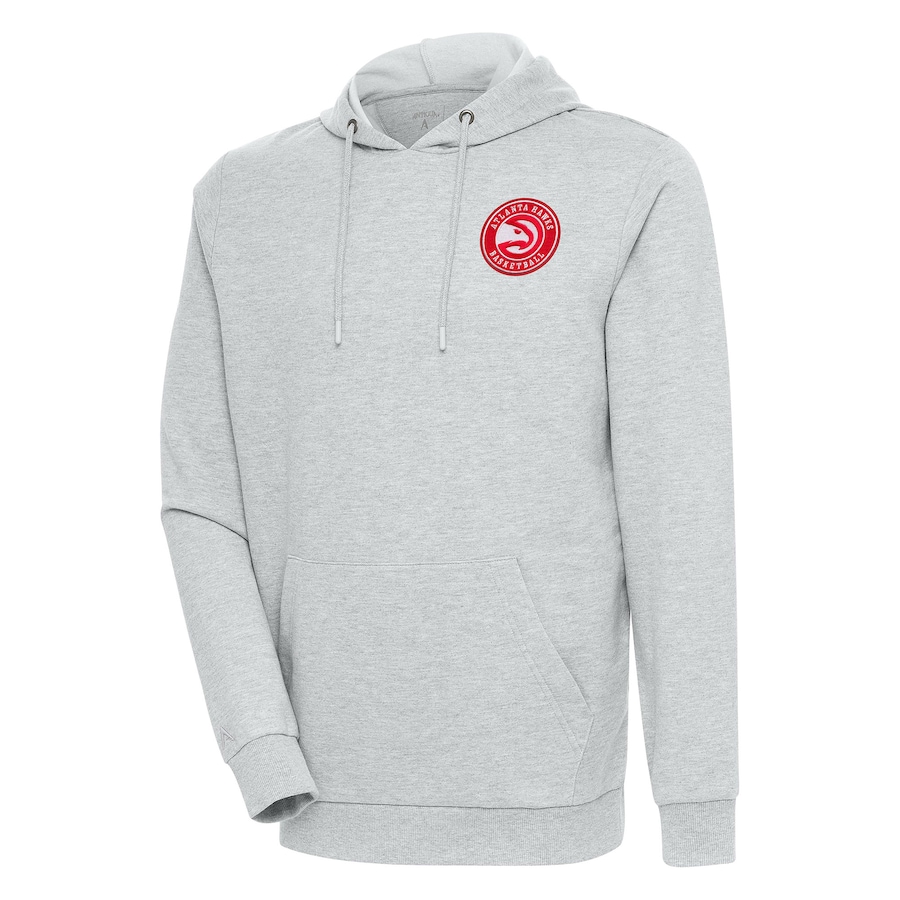Men's Atlanta Hawks Antigua Heather Gray Action Pullover Hoodie Men's Atlanta Hawks Antigua Heather Gray Action Pullover Hoodie