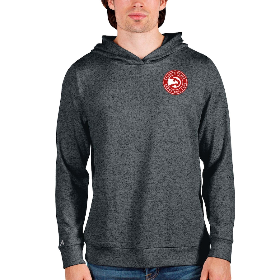 Men's Atlanta Hawks Antigua Heathered Charcoal Absolute Pullover Hoodie Men's Atlanta Hawks Antigua Heathered Charcoal Absolute Pullover Hoodie