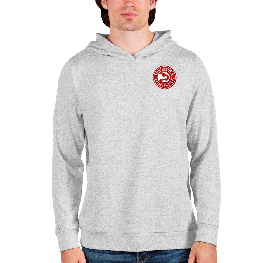 Men's Atlanta Hawks Antigua Heathered Gray Absolute Pullover Hoodie Men's Atlanta Hawks Antigua Heathered Gray Absolute Pullover Hoodie