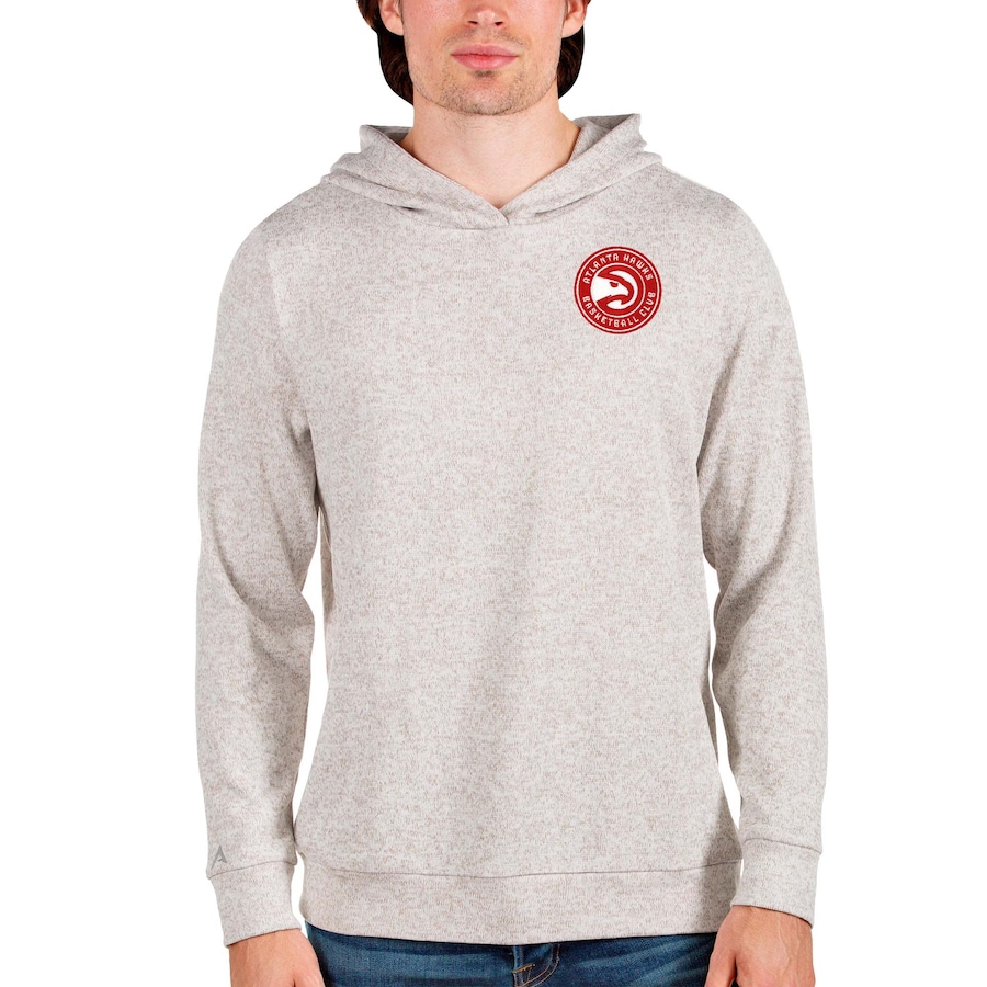 Men's Atlanta Hawks Antigua Oatmeal Absolute Pullover Hoodie Men's Atlanta Hawks Antigua Oatmeal Absolute Pullover Hoodie
